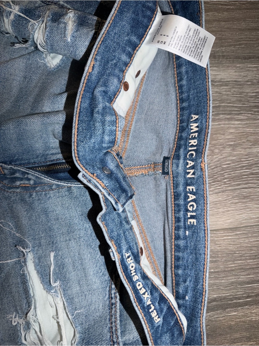 American Eagle Outfitters Distressed Light Blue Denim Jean Shorts